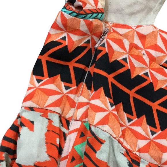 Temperley London Orange Multicolor Abstract Cutout Odyssey Wide Leg Jumpsuit 8 - Picture 5 of 12
